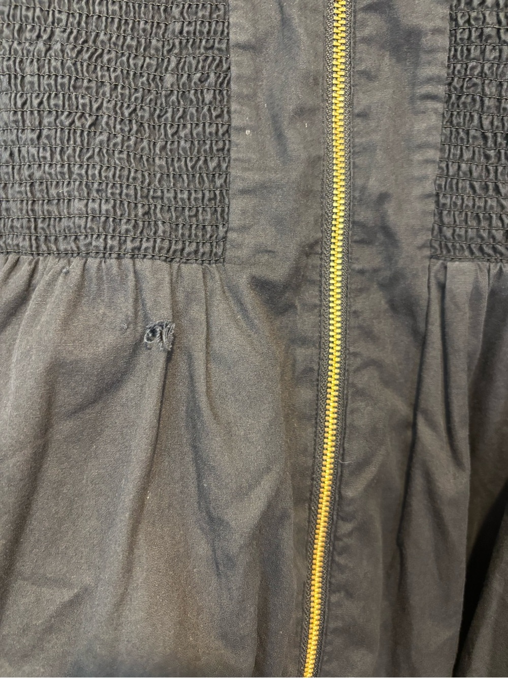 Anthropologie Black Midi Dress with Gold Zip - Picture 6 of 6